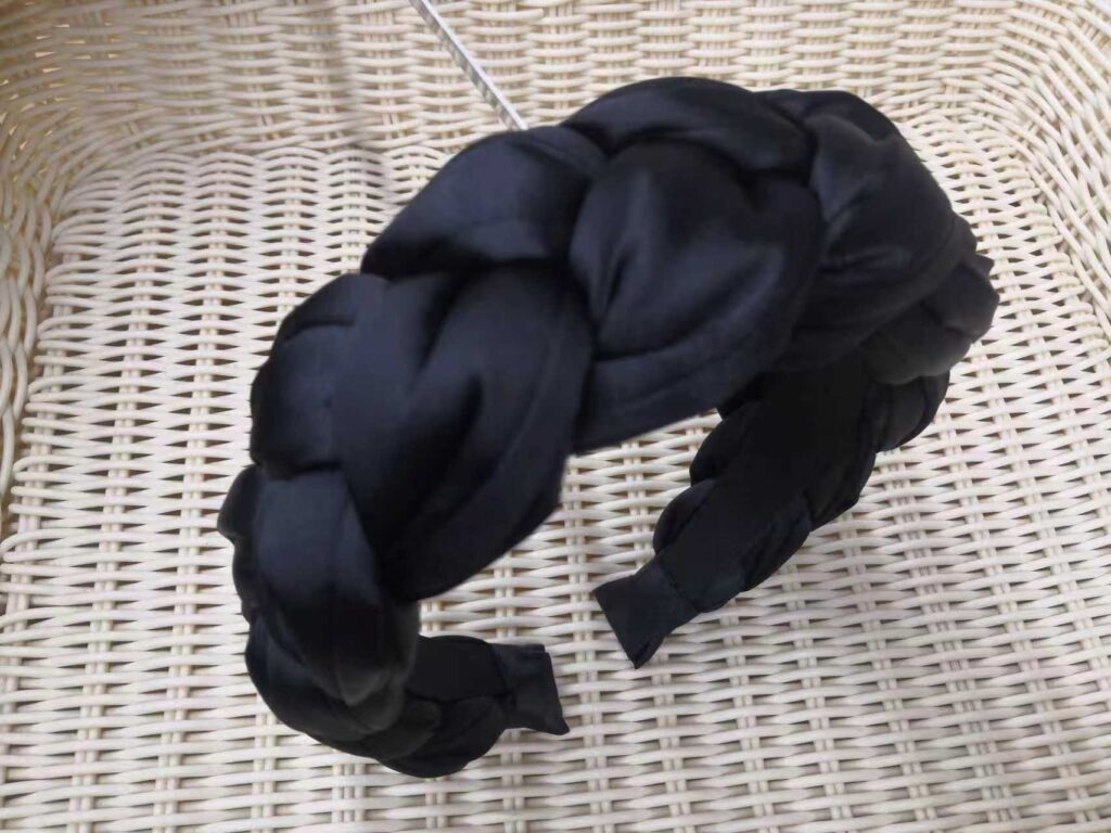 Polysilk Black Braided Headband